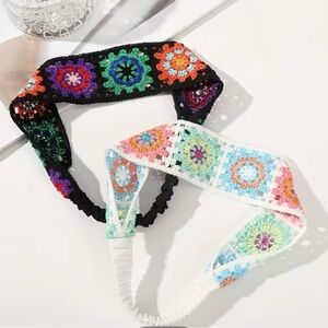 BLACK or WHITE Granny Square Crochet Headband